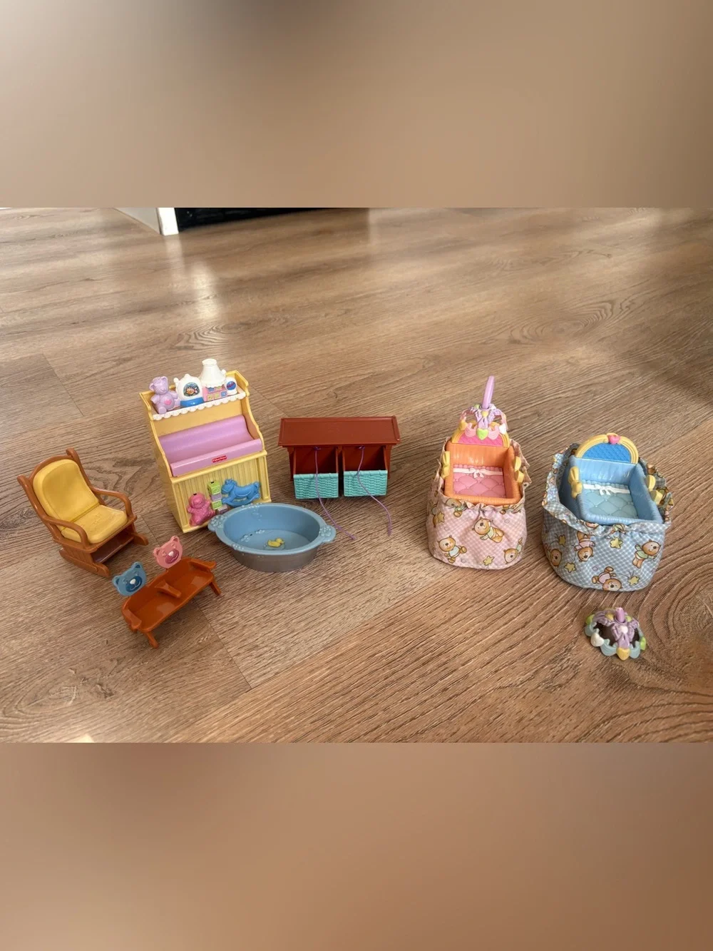 Fisher Price Loving Family Nursery Baby Furniture Lot 2005 2007 Dollhouse
